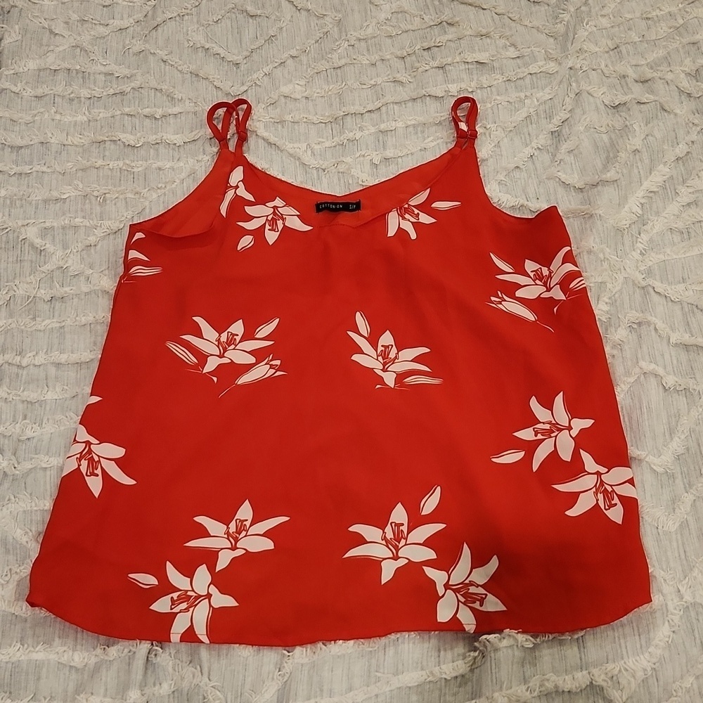 Beautiful orange and white Cotton on tropical tank size S, excellent condition!